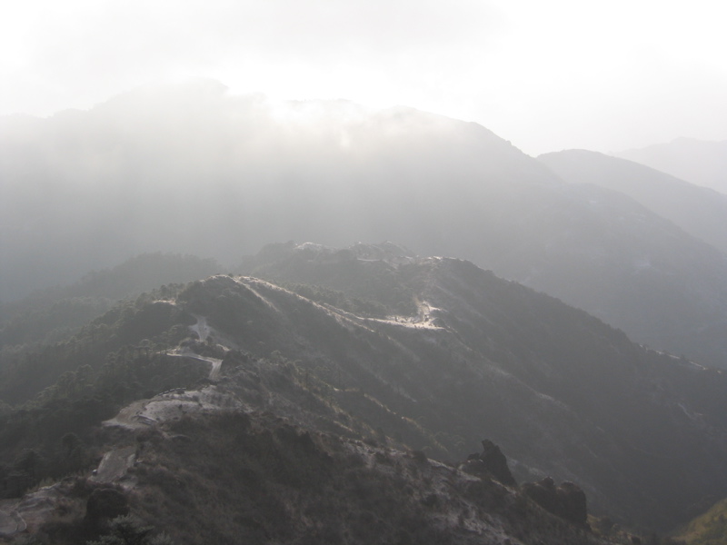 The path up Sandakphu as seen on the following morning