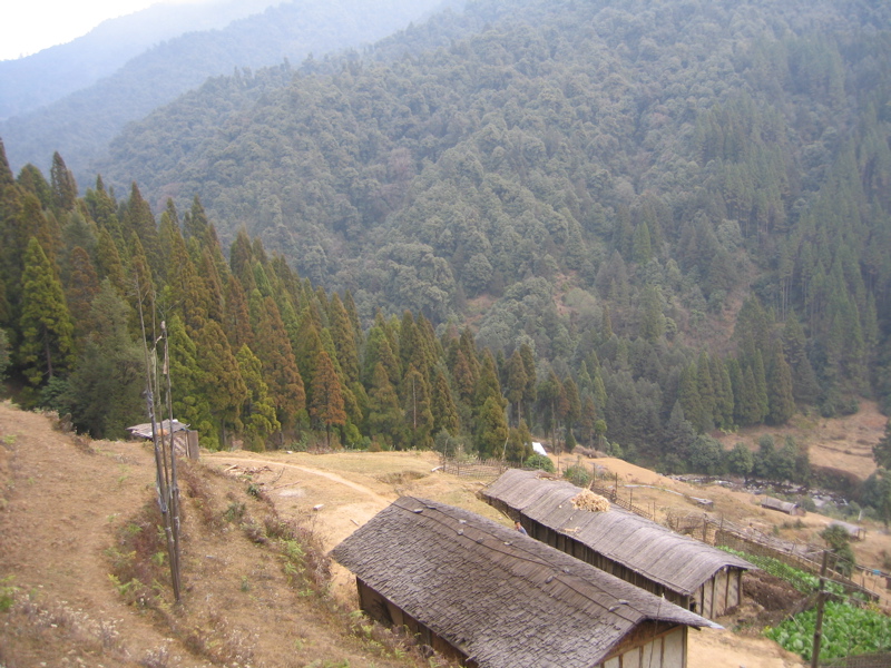 Gorkhey; accross the river lies Sikkim